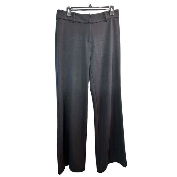J Jill Wide Leg Pants Size 10 Black Pockets Stretch Soft Knit Capsule 32" Inseam - Picture 1 of 9